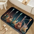 thumbnail image 3 of 1pc Five Electric Guitars on Fire Absorbent Non-Slip Bathroom Thickened Flannel Rug Decor,Soft,Quick Drying,Suitable For Indoor/outdoor Use,Bathrooms,Bedrooms,Kitchens,Terrace,Laundry Rooms,16"x24", 3 of 9