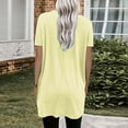 thumbnail image 4 of Gbsyewxs Womens Tops Short Sleeve Crew Neck Solid Color Loose Summer T Shirts For Women Light Yellow, 4 of 9