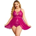 thumbnail image 5 of Avidlove Plus Size Chemise Sleepwear Women's Sexy Lingerie Nightwear Nightdress Rose Red 3XL, 5 of 6