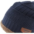 thumbnail image 5 of Morttic Men's Soft Stretch Knit Lined Thick Warm Ski Cap Women Winter Wool Slouchy Beanies Hat,Navy Blue, 5 of 7