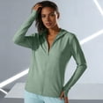 thumbnail image 4 of Hurxie Women's UPF 50+ Sun Protection Hoodie Jacket Lightweight Full Zip Athletic Jacket Long Sleeve Shirt with Pockets Green,3XL, 4 of 7