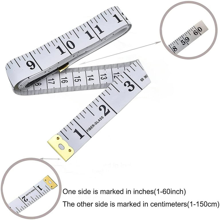 BUZIFU Measuring Tape Soft Tape Measure Dual Sided Body Measuring Ruler  Sewing Cloth Tailor Tape Fabric Tape Measure Dressmaking for Family Measure  Chest/Waist Circumference, 60inch/150cm 
