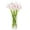 Pink, variant on Enova Home Artificial Flowers Real Touch Lily Fake Silk Flowers Arrangement in Rectangle Glass Vase with Faux Water for Home Office Wedding Event Decoration (Pink)