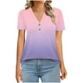 thumbnail image 7 of ATENAR Womens Shirts Short Sleeve Casual Shirts for Women V Neck Tee Pink S, 7 of 7
