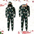 thumbnail image 2 of SUXIAN Matching Family Christmas Pajamas Fashion Daddy Sleepwear Big Headed Deer Print Plaid Long Sleeve Jumpsuit Soft Holiday Romper Cotton Pajamas, 2 of 7