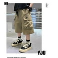 thumbnail image 7 of SUYOLL Children Boys Summer Fall Shorts Street Leisure Sports Pocket Drawstring Stretch Waist Color Cargo Labor Pants Quick Dry Active Pants, 7 of 7