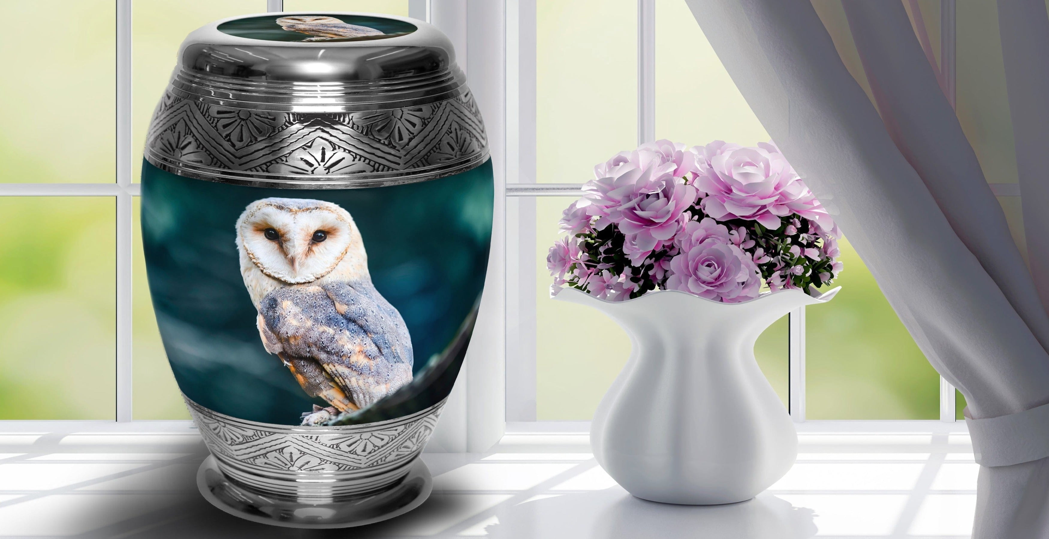 Observing Owl Urns for Cremation Ashes Large Urn XL or Small Keepsake Urns for Human Ashes & Urns for Human Ashes for Home or Burial Small Urns for Human Ashes