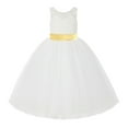 thumbnail image 2 of Ekidsbridal Ivory Lace Back Tutu Tulle Flower Girl Dresses Formal Photoshoot Gown 212noFT 2, 2 of 3