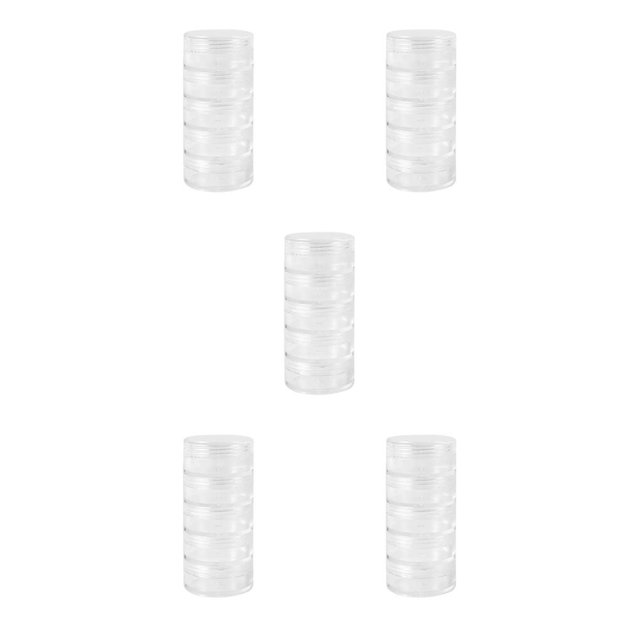 Inteprter Contenedores cilíndricos multicapa, cajas de reloj con pasador, almacenamiento de joyas, organizador transparente de Type2 NO2
