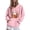 Pink, variant on EchfiProm Womens Sweatshirt with Pocket Oversized Hooded Black Ghost Print Pullover Tops for Ladies Long Sleeve L