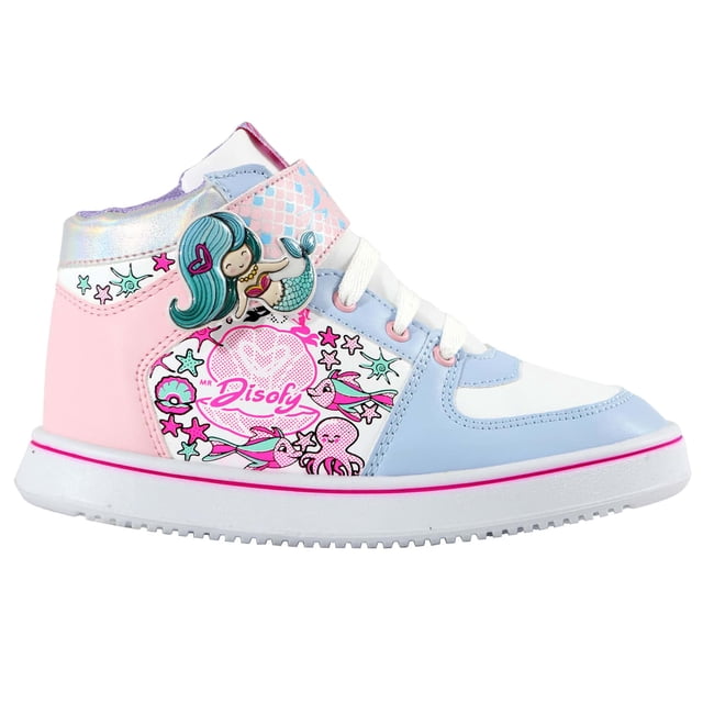 Tenis Niña Bota Sirena Bebe Velcro Talla 20 cm Azul Kuali Shoes