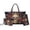 Brown and Red - Skull Rose, variant on DISNIMO Elephant Flower Print Handbag and Wallet Set with Makeup Pouch Fashion Top Handle Satchel Handbag with Zipper Closure PU Leather Purse for Daily Use