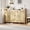 Natural, variant on Rattan Shoe Cabinet with 4 Doors, 5-Tier Adjustable Shoe Storage Cabinet for Entryway, Farmhouse Boho Wood Shoe Organizer with Anti-Tip Design for Hallway, Living Room, Foyer, Black