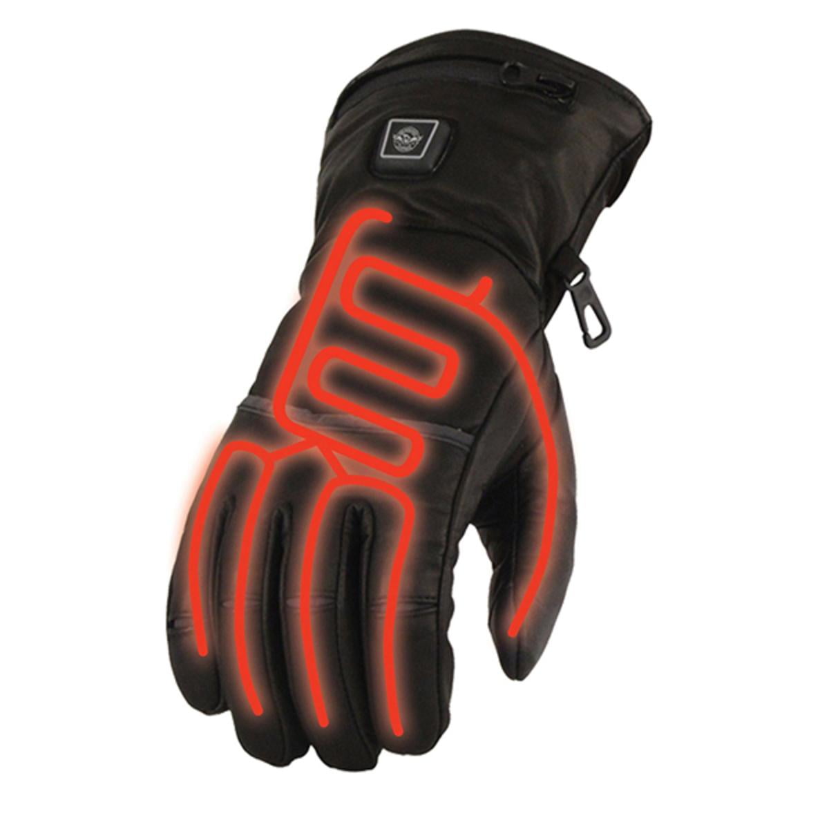 Milwaukee Leather Men's Waterproof Heated Gantlet Gloves with Battery