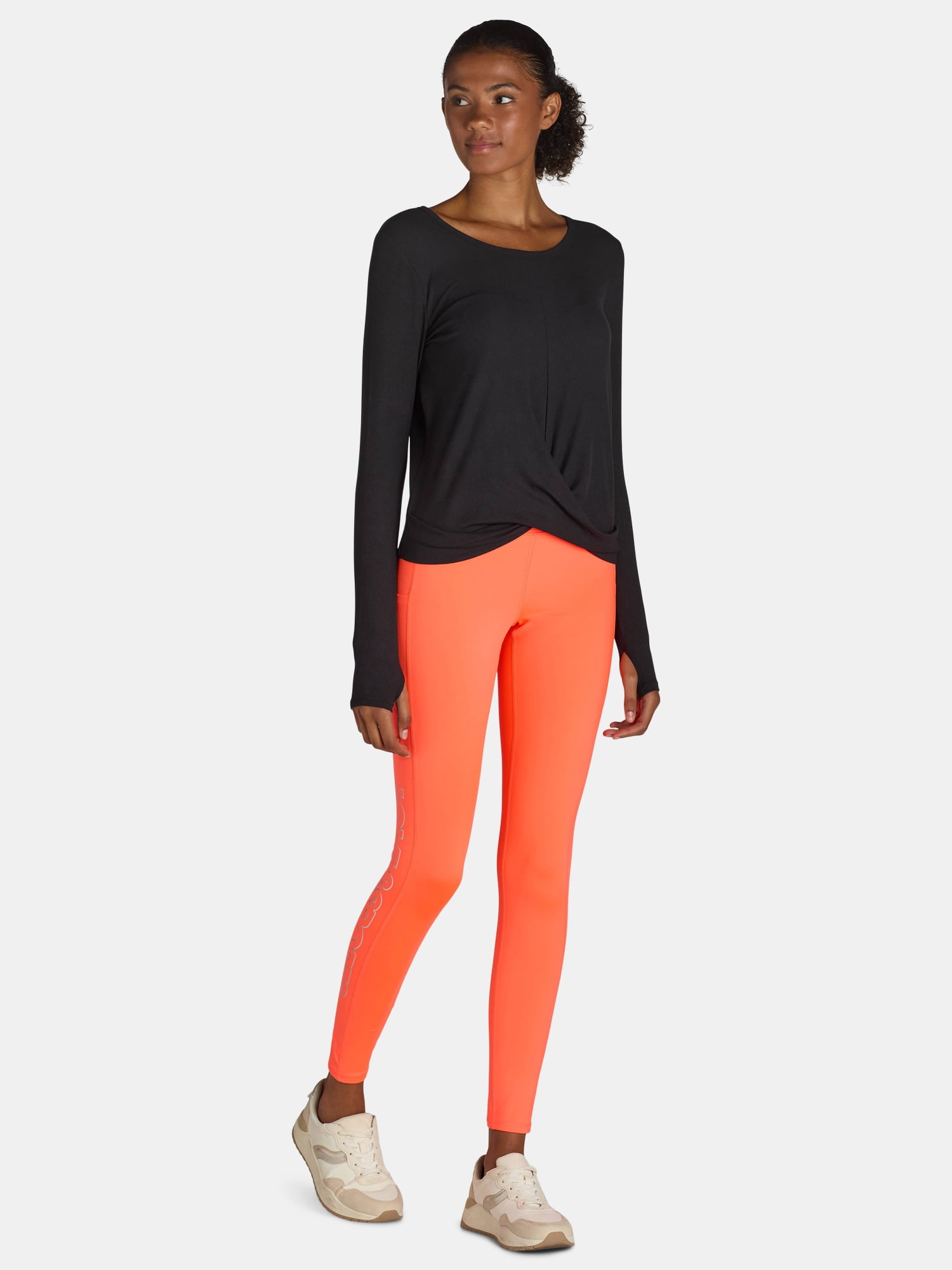 Avia Women's Long Sleeve Twist Front Top, Sizes XS-XXXL