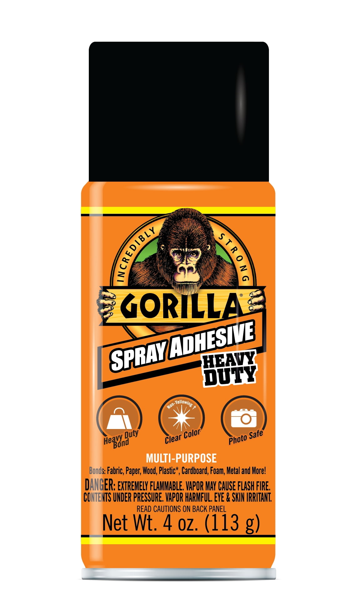 Gorilla Clear Spray Adhesive Can, 4 oz