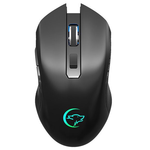 YWYT G851 2.4G Wireless Silent Mouse with 2400DPI, Rechargeable, Black ABS for Home & Office Use