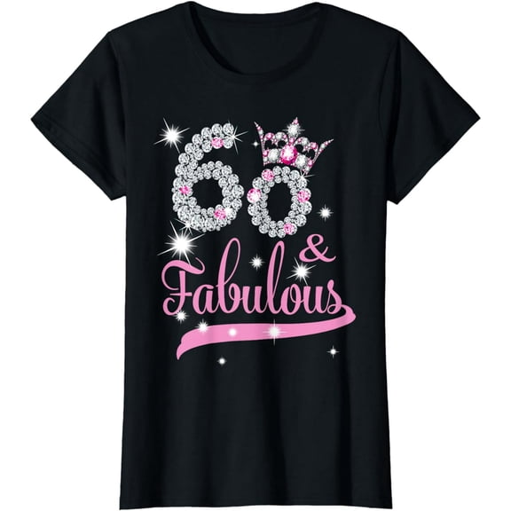 Womens 60 & Fabulous 60 Years Old 60th Birthday Diamond Crown T-Shirt
