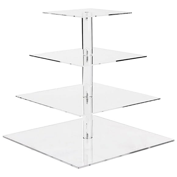 EGNMCR Square 4-layer Acrylic Cupcake Display Stand Acrylic display stand