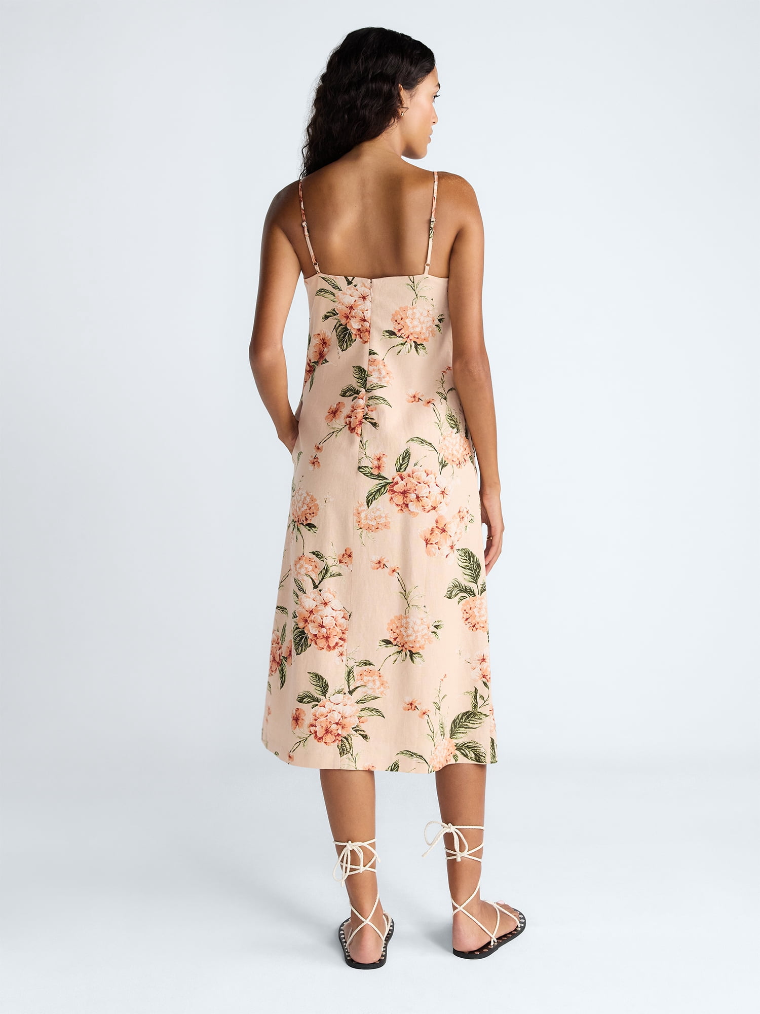 Scoop Women's and Women's Plus Sleeveless U-Ring Midi Dress, Sizes 0-18