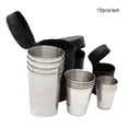 thumbnail image 2 of Naiovety 12 piezas de vasos de acero inoxidable para exteriores, juego de chupitos, botella de agua, vasos, platillo, cerveza, taza de Picnic, Estufas de camping, 2 of 6