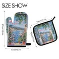 thumbnail image 2 of Yayeee Oven Mitts and Pot Holder Set of 2 Heat Resistant Kitchen Gloves Baking Hot Pad, Blue Floral Window, 2 of 5