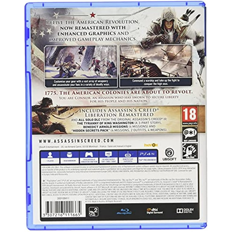 Assassin's Creed III Remastered Edition PlayStation 4, PlayStation 5  UBP30502219 - Best Buy