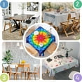 thumbnail image 4 of Colorful Rainbow Tie Dye Spiral Pattern Square Tablecloth,Waterproof Square Table Cover,Wipeable Spillproof Washable Table Cover for Home Kitchen Party Decor 42"X42"(107x107cm), 4 of 6