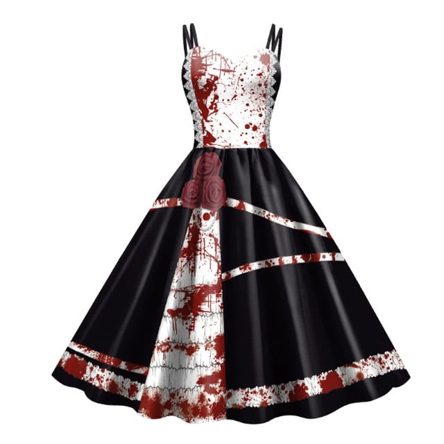 Halloween Women's Jumpsuit Bloodstained Digital Printing Bodysuit Performance Leotard