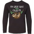 thumbnail image 3 of Inktastic My Great Aunt Loves Me Cute Sloth and Baby Long Sleeve Youth T-Shirt, 3 of 5