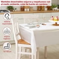thumbnail image 3 of 6Pcs Mantel Rectangular Desechables para Fiestas, Mantel de PEVA Impermeable, Mantel para Mesa Rectangular, Ideal para Bodas, Cumpleaños, Eventos y Comedor (Blanco), 3 of 4