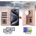 thumbnail image 4 of Leather Book Case With Crossbody Strap And Card Slots For Iphone 15 Series,iPhone 13 Pro, 4 of 7