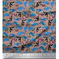 thumbnail image 1 of Soimoi Rayon Fabric Coral,Dolphin & Whale Ocean Printed Fabric 1 Yard 42 Inch Wide, 1 of 1