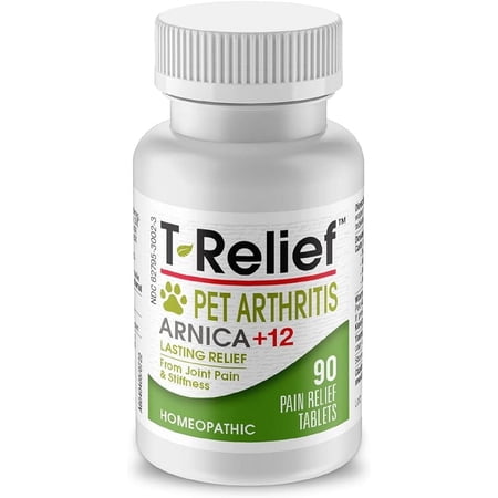 MediNatura T-Relief Pet Arthritis Relief Arnica +12 Powerful Natural Homeopathic Medicines Help Ease Hip & Joint Pain Soreness & Stiffness for Dog & Cat - 90 Tablets