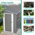 thumbnail image 7 of 4 x 10 ft Metal Outdoor Storage Shed with 2 Windows, Lean to Storage Sheds W/lockable Door, Foundation & Air Vents, All Weather Waterproof Garden Tool House for Backyard, Patio, Lawn, Gray, 7 of 7