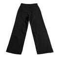 thumbnail image 5 of YDFCWXW Ripped Wide Leg Jeans for Women Mom Baggy Straight Leg Stretchy Boyfriend Trendy Trouser Y2K Denim Pants (Black, M), 5 of 9