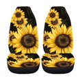 thumbnail image 5 of XYZCANDO Car Seat Covers Sunflower Floral Print 2 Piece Front Seat Cover Stretchy Van Sedan SUV Auto Accessories All Seasons Car Seat Protector, 5 of 10