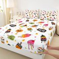 thumbnail image 4 of Feelyou Cartoon Halloween Ice Cream Queen Sheets, Spooky Skull Candy Queen Sheet Sets, 4pcs, 1 Flat Sheet, 1 Fitted Sheet and 2 Pillowcases, 4 of 5
