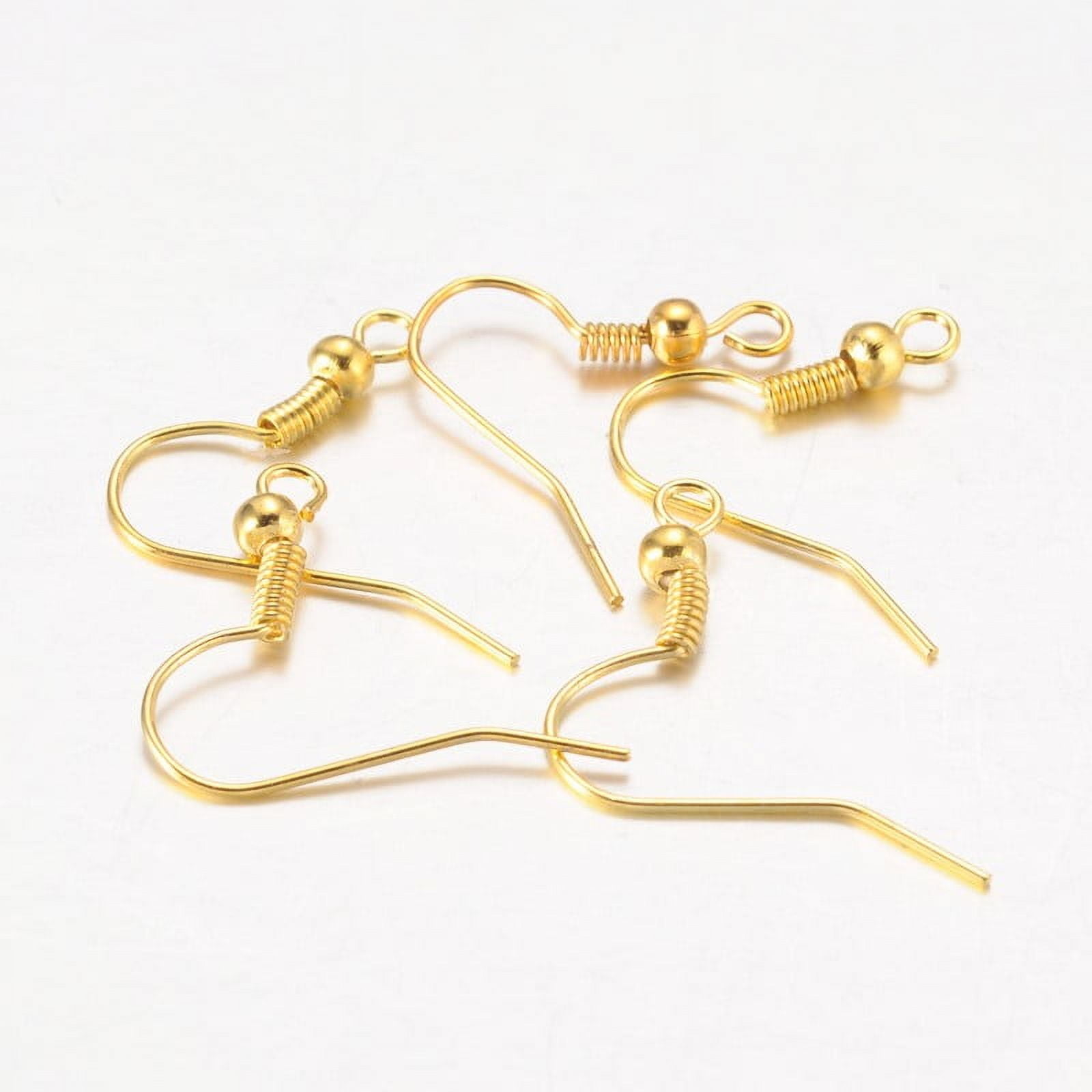 5000pcs Iron Earring Hooks Ear Wire with Horizontal Loop Cadmium Free & Lead Free Golden 17~19x0.8mm Hole: 2mm 22 Gauge Pin: 0.6mm