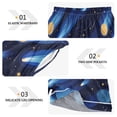 thumbnail image 3 of Women's Silk Pajama Shorts Blue Outer Space Pajama Shorts Women's Casual Pajama Shorts with Pockets, 3 of 6