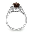 thumbnail image 2 of Auriga Fine Jewelry 925 Sterling Silver Marquise Cut Smoky Quartz and Diamond Ring Size 6 for Women, 2 of 5