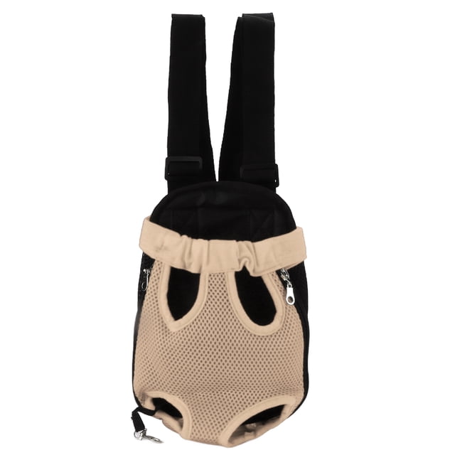 Mochila para mascotas, transpirable, portátil, para el pecho, para gatos y perros, ideal para senderismo, viajes, bicicleta y motocicleta, color beige, talla S