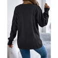 thumbnail image 4 of Open Front Cardigan - Women's Oversized Long Sleeve Knit Sweater, Fashion Cutout Detail Cover-Up | Baberdicy | Women's Long Sleeve Cable Knit Cardigan Sweaters Oversized Open (Black | L), 4 of 7
