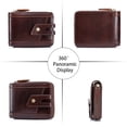 thumbnail image 6 of SCHLATUM Genuine Leather Wallets for Men with Zipper RFID Blocking Large Capacity Retro Mens Wallet, Brown, 6 of 7