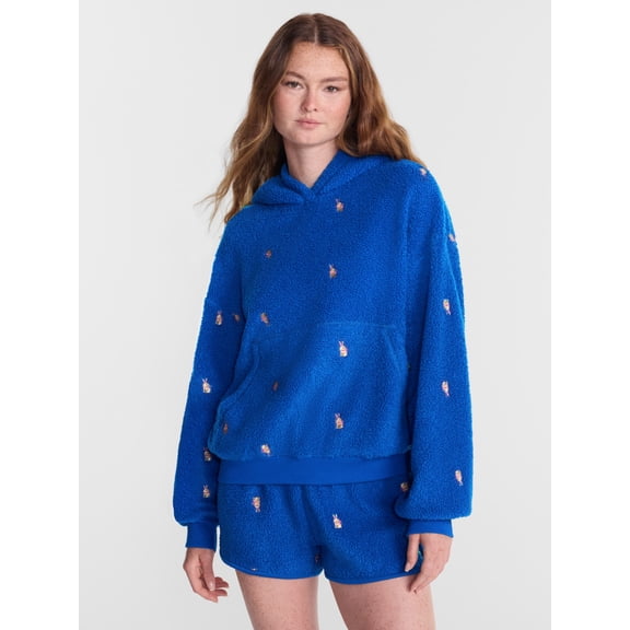 No Boundaries Cozy Teddy Hoodie, Women’s XS-2X
