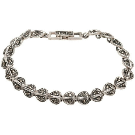 Pori Jewelers Marcasite CZ Sterling Silver Bracelet
