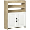 thumbnail image 1 of HOMCOM Shoe Cabinet Shoe Storage Organizer with Three Open Shelves Natural, 1 of 10