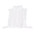 thumbnail image 1 of EeaseMX Cuello falso de camisa, color sólido, desmontable, con hoja de loto falsa, cuello alto, solapa, blusa, media camisa, cuello falso para mujer (blanco), 1 of 7