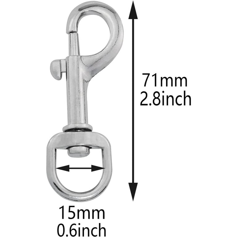 4PCS Stainless Steel Swivel Eye Bolt Flagpole Snap Hook, Flag Snap Clips  for Rope, Flagpole, Outdoor Carabiner, Dog Chain, Leather Craft, Sling Rope  Spring End Accessories, Silver 