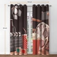 thumbnail image 2 of Movie Theater Blackout Curtains Movie Theater Theme Print Home Bedroom Living Room Decor Sunlight Blocking Grommet Window Drapes 2 Panel Set, 52"x84", 2 of 6